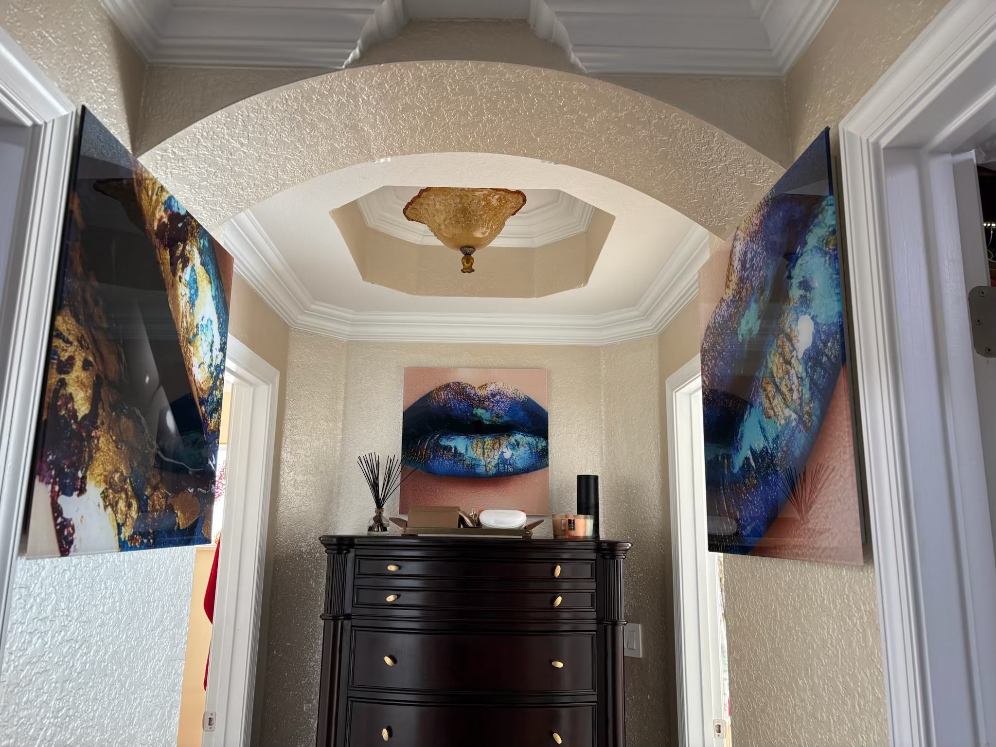 Decorative interior hallway with fresh paint and trim work
